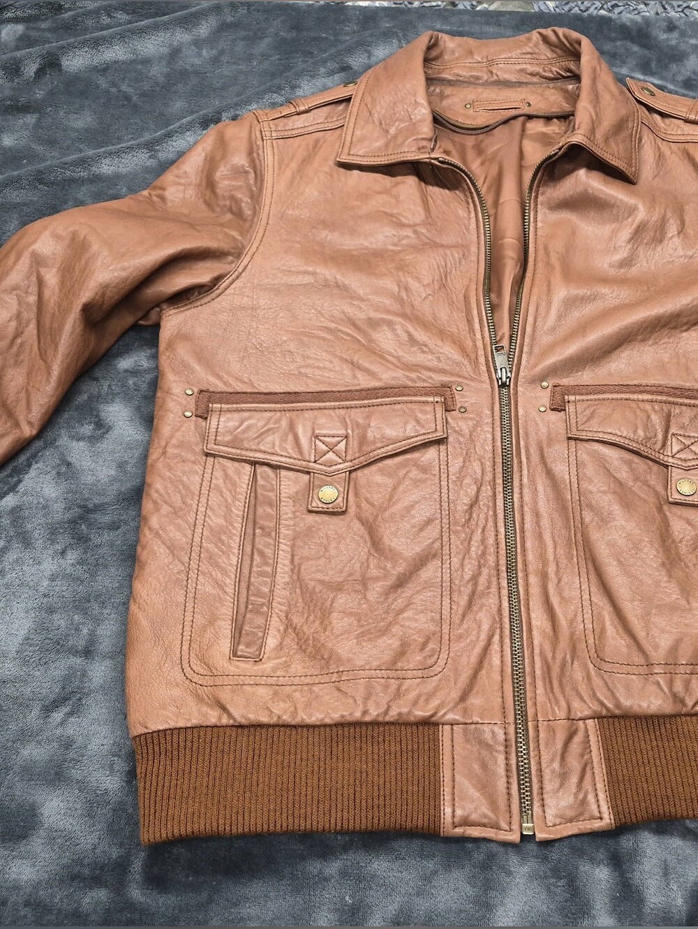 Vintage Wilsons Leather A2 Style Flight Bomber Jacket Brown XL  Brown/tan